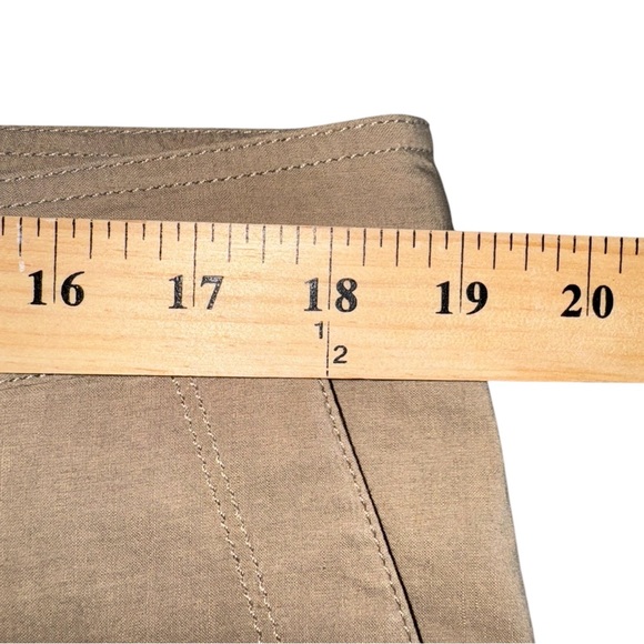 Eileen Fisher Dappl Italian Linen Blend Tan Trouser Pants Preppy Beach Sz 14 - Picture 9 of 10
